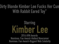 Dirty Blonde Kimber Lee Fucks Her Cunt With Rabbit Eared Toy Thumb