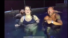 Wife flashing boobs in the pool Thumb