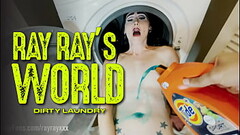 RAY RAY XXX gets naked and climbs in the washing machine to get fucked by a dildo Thumb